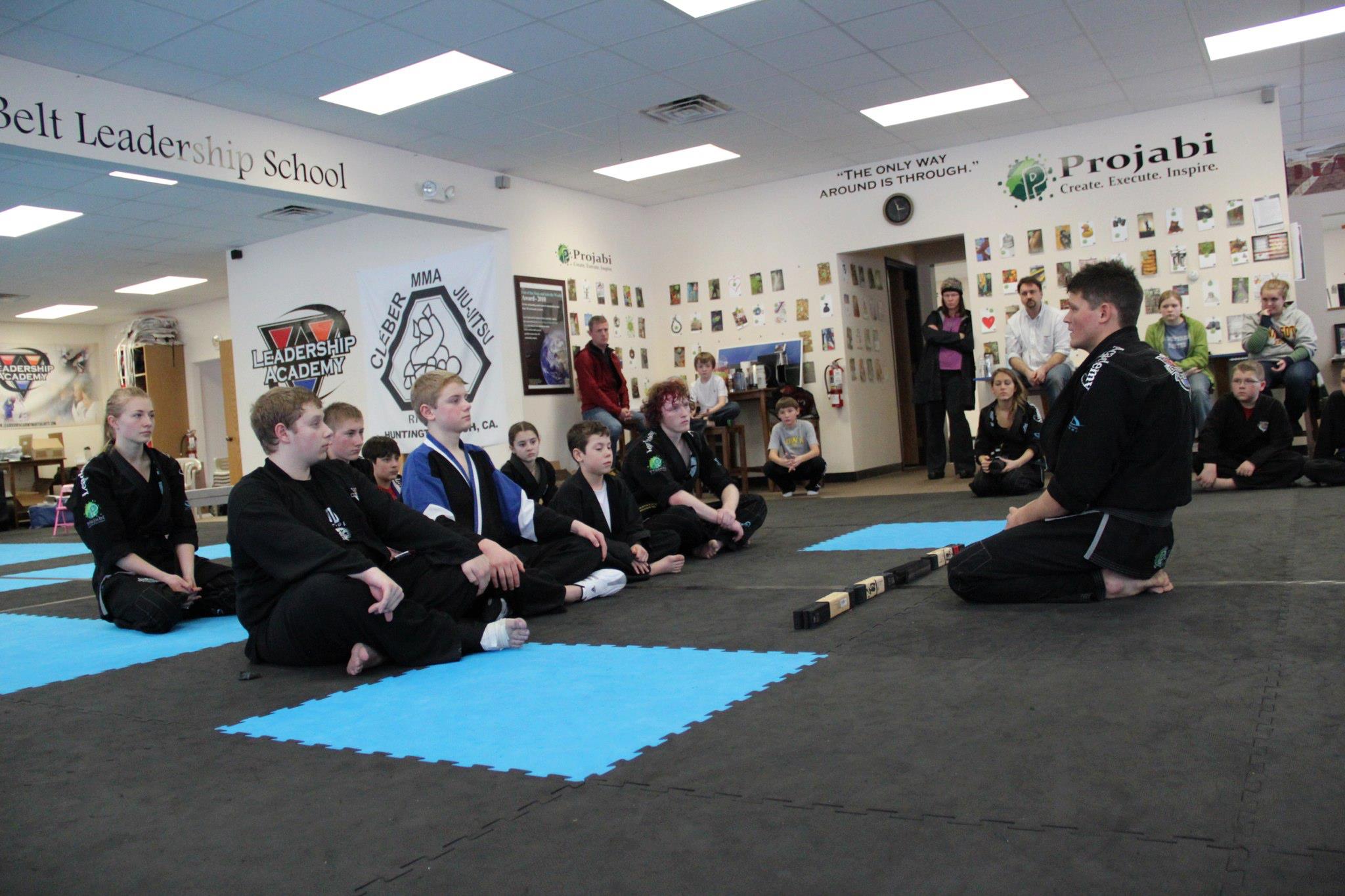 Students training during Black Belt testing