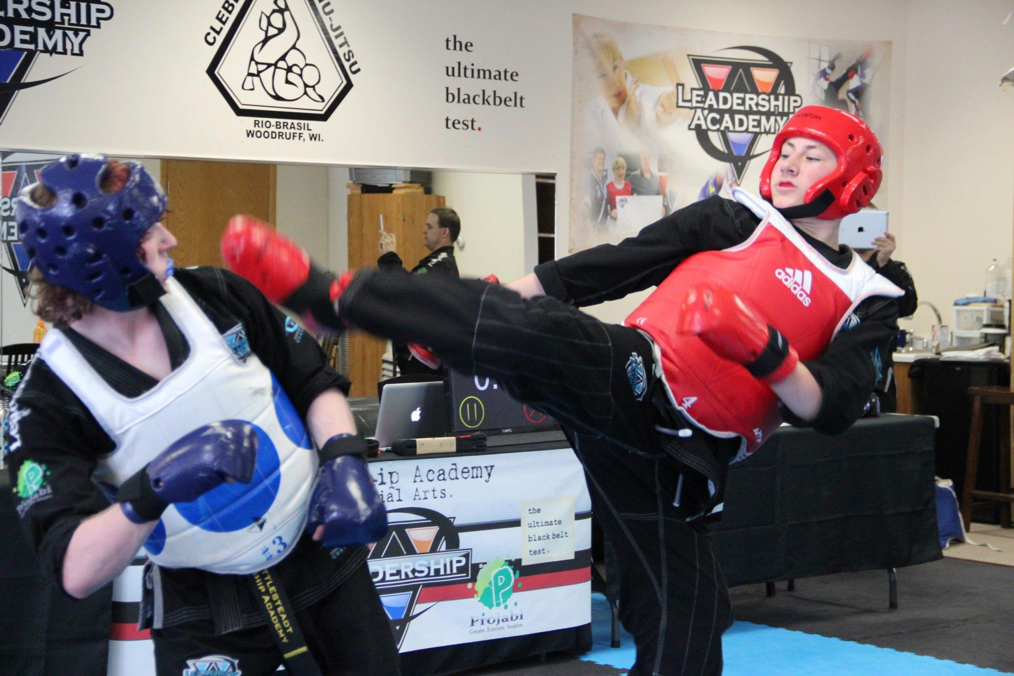 Black Belt candidates working through testing stations