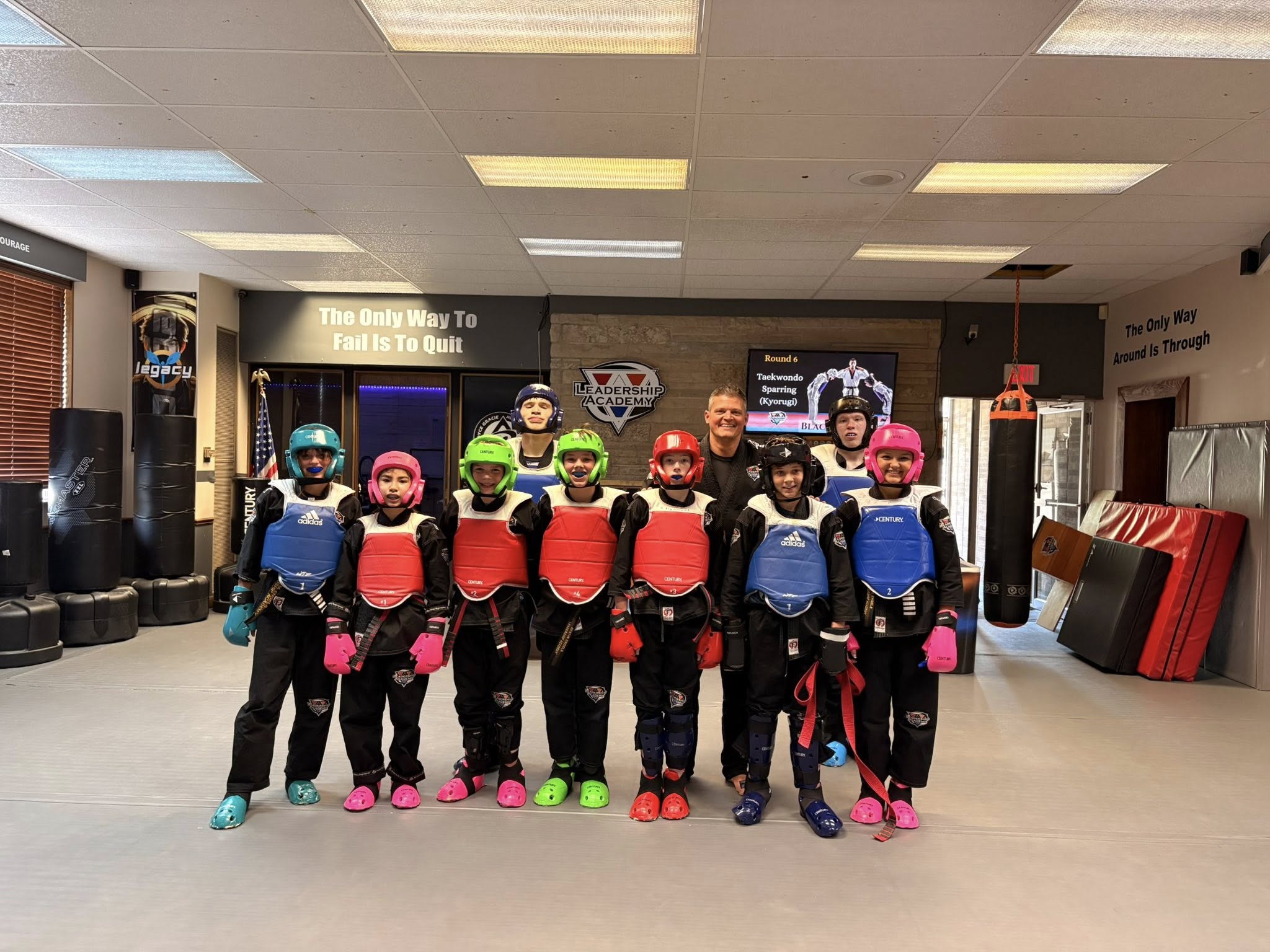 Black Belt candidates lined up for testing