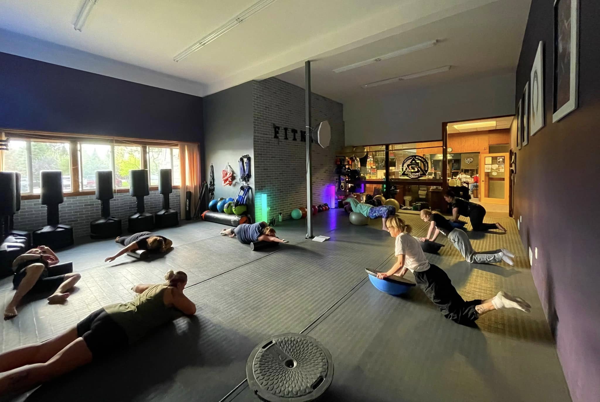 Mobility work in the fitness room