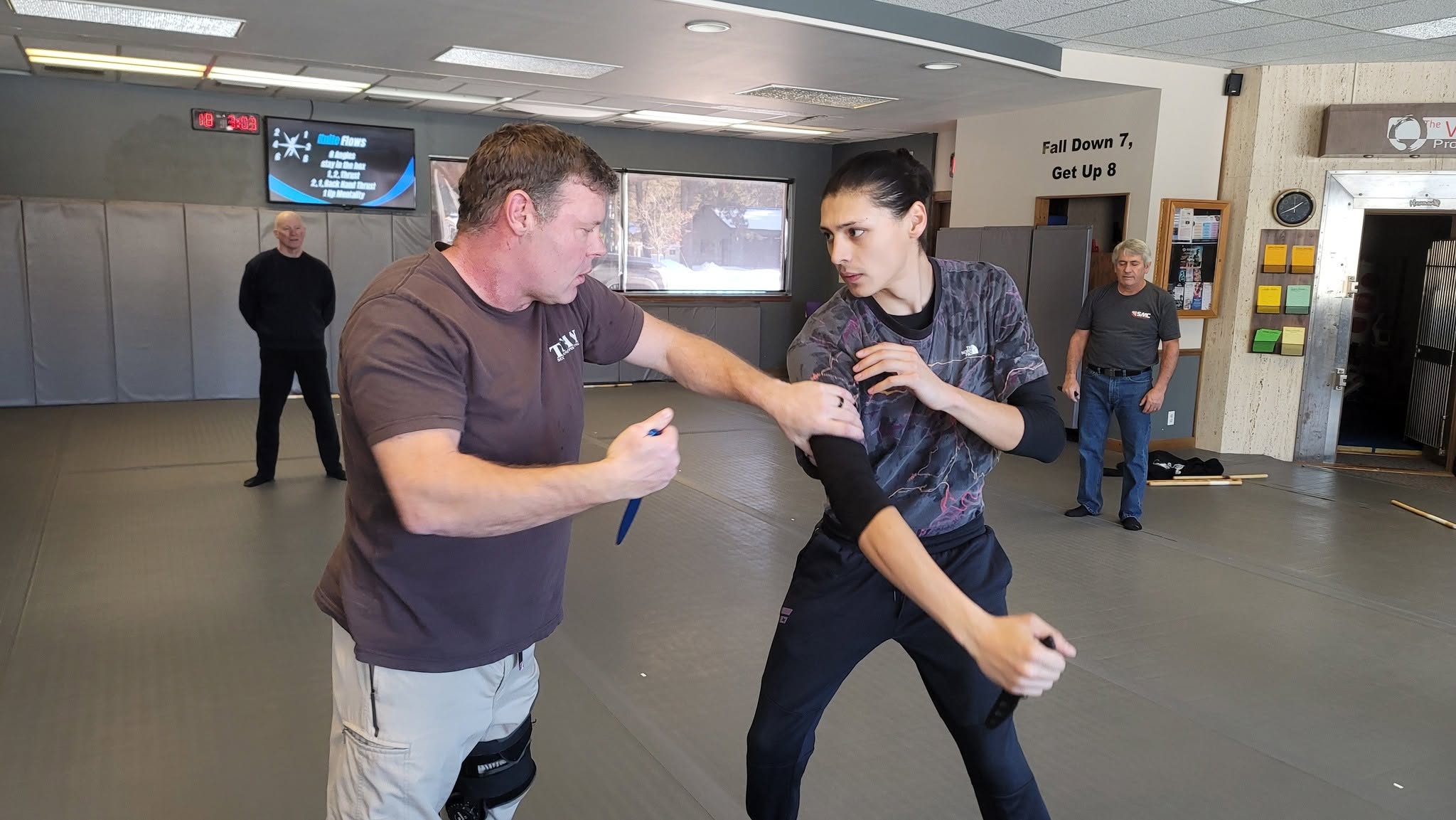 KALI empty hand and training knife drill at Leadership Academy