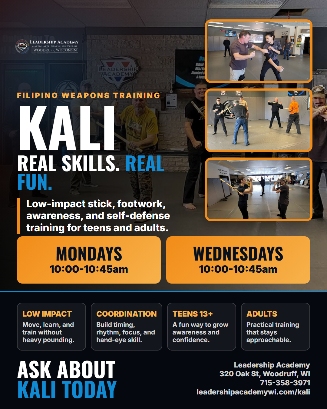 KALI class flyer for Leadership Academy