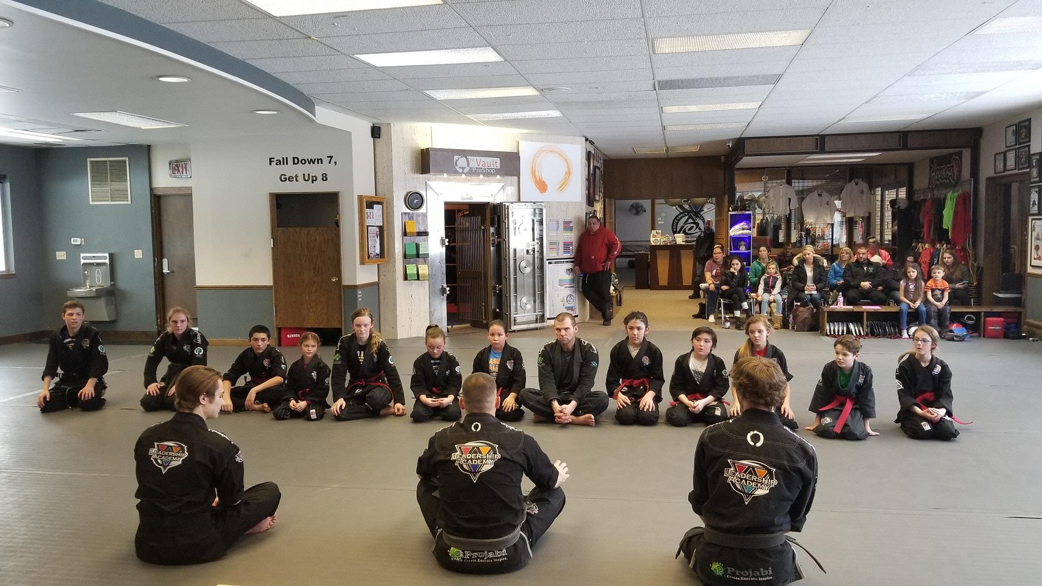 Families training at Leadership Academy