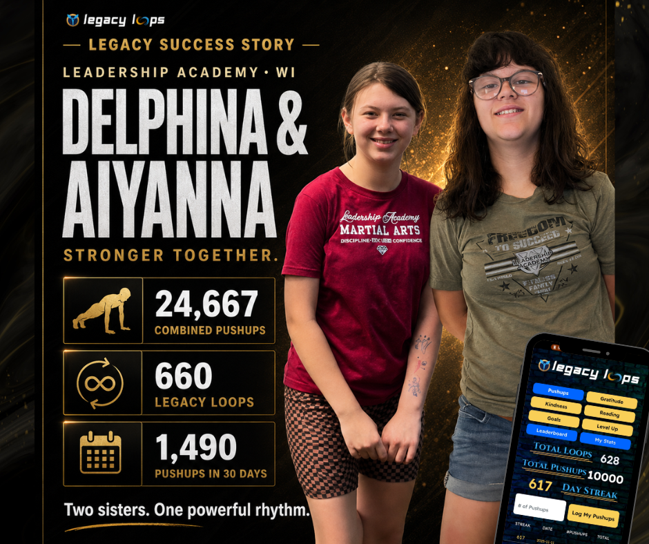 Delphina and Aiyanna LEGACY case study showing combined pushups and Legacy Loops